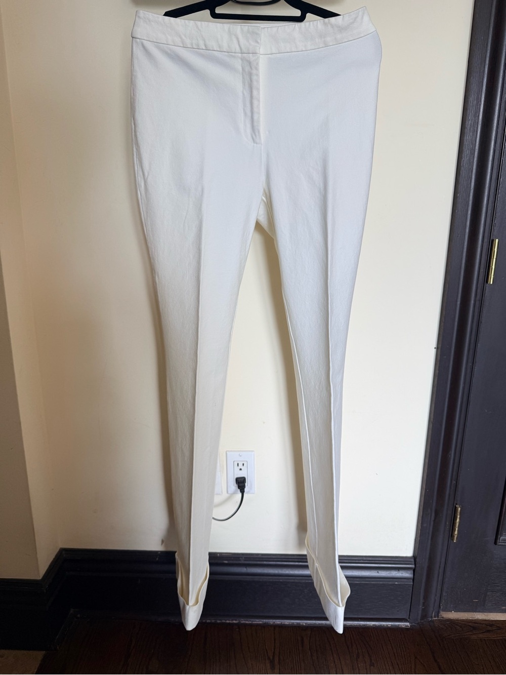 Derek Lam 10 Crosby Off White Tailored Pants with cuffed hem